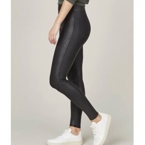 Spanx Sleek & Smooth Faux Leather High Waist Black Leggings, Size Medium